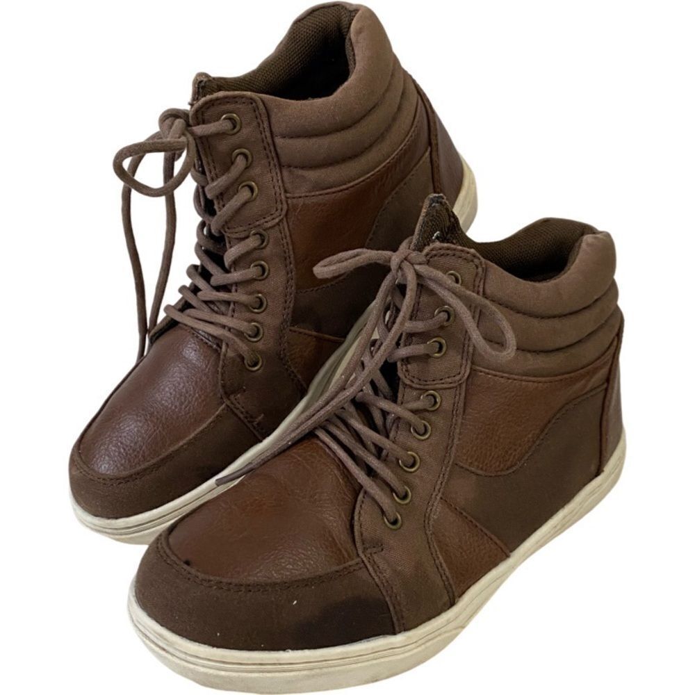 Unisex Kenneth Cole Reaction Cross Out Lace Up Shoes Ankle Boots Sz 5 Boys